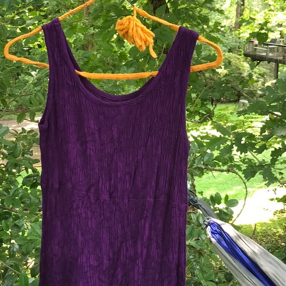 Connected Apparel Crinkle Tank Top Style Purple Dress 6 Rayon Dry Clean Wrinkle - Picture 2 of 11